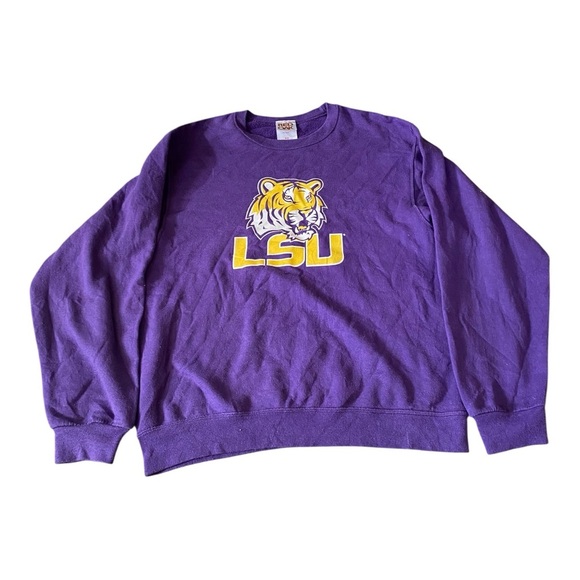 Red Oak Purple LSU Tigers Crewneck Sweatshirt Men’s Size Large - Picture 5 of 6